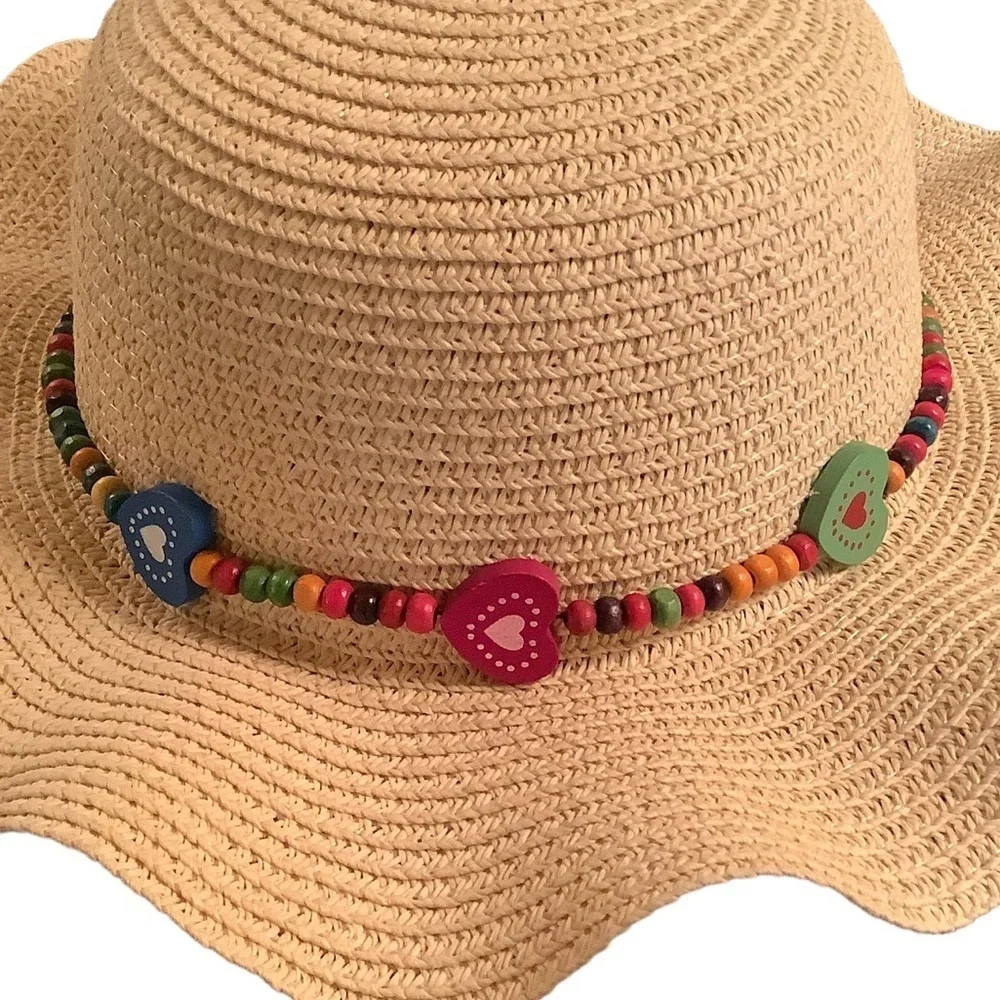 Children’s Beaded Straw Sun Beach Hat